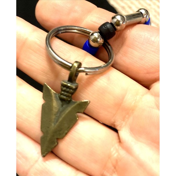 3 beaded necklaces young adult surfer beach arrowhead black metal blue brown - Picture 9 of 9